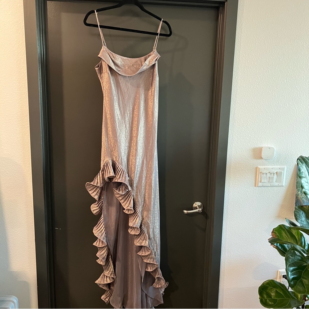 Delfi Collectice Jacqueline Metallic Ruffle Dress Size Large NEW! With tags! - Picture 2 of 8